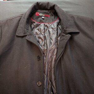 Alpine Swiss Men's Wool Blend Overcoat - Black - XL